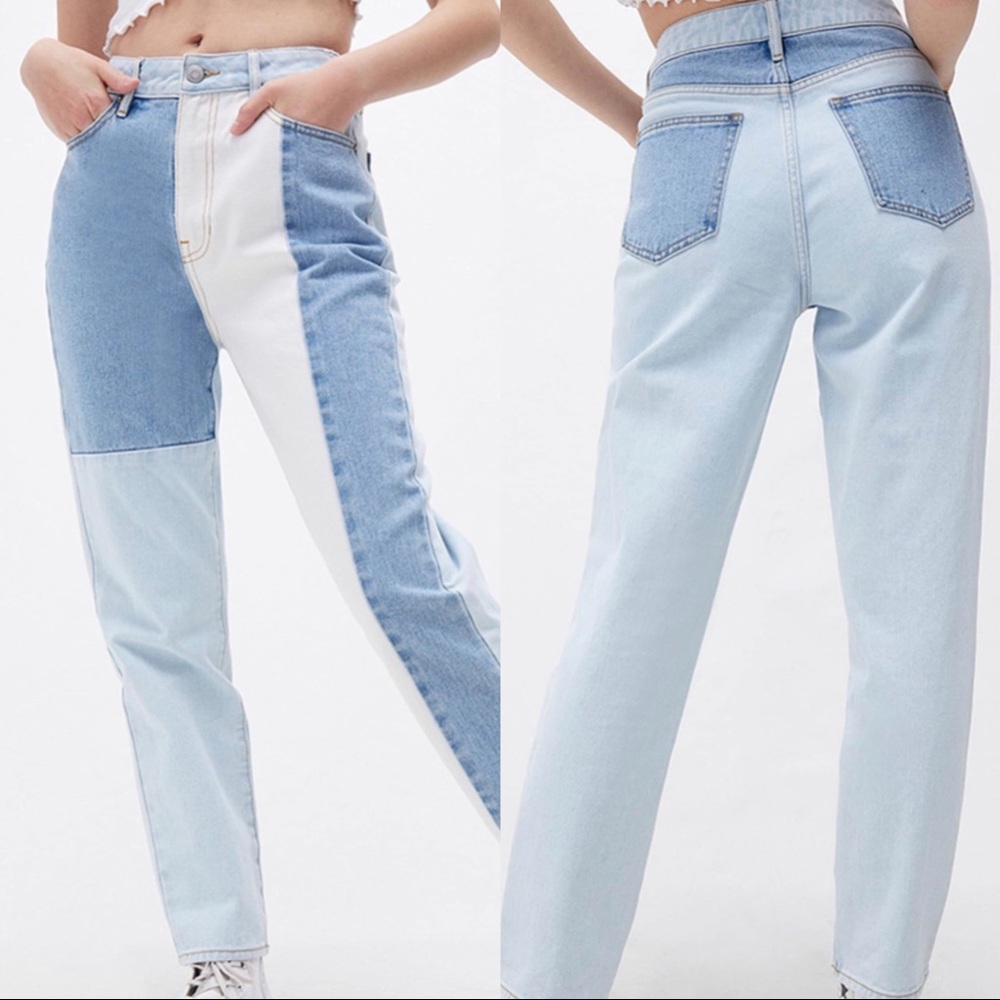PACSUN ECO HOPPER PATCHWORK MOM JEANS